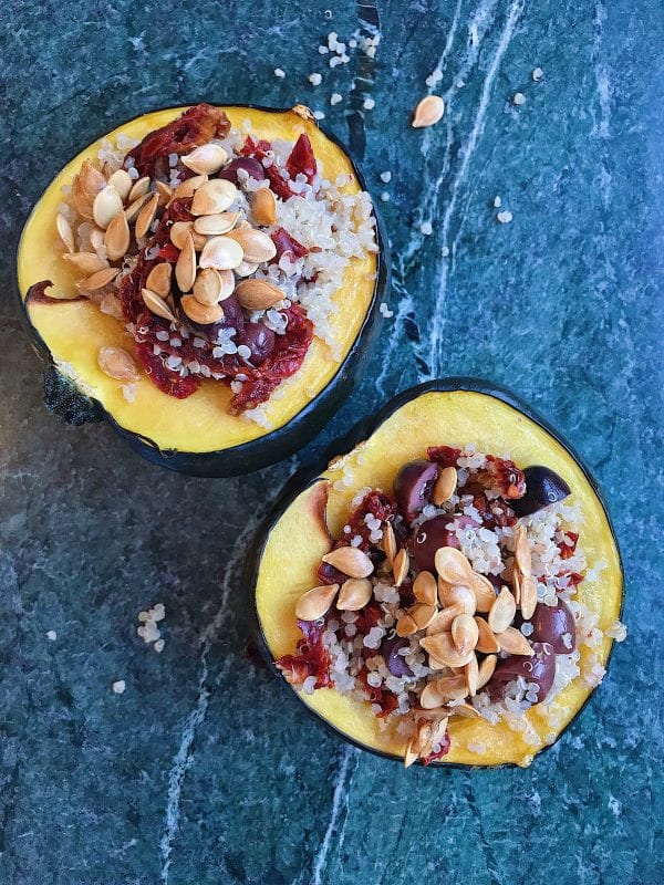 Roasted Acorn Squash With Mediterranean Quinoa Jennifer Hanway