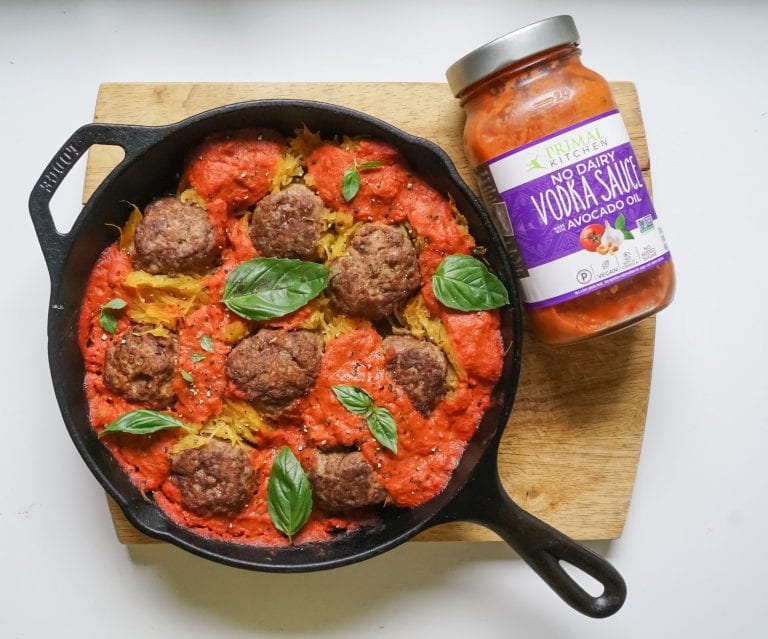 Eat Well Spaghetti Squash and Meatball Bake with Primal