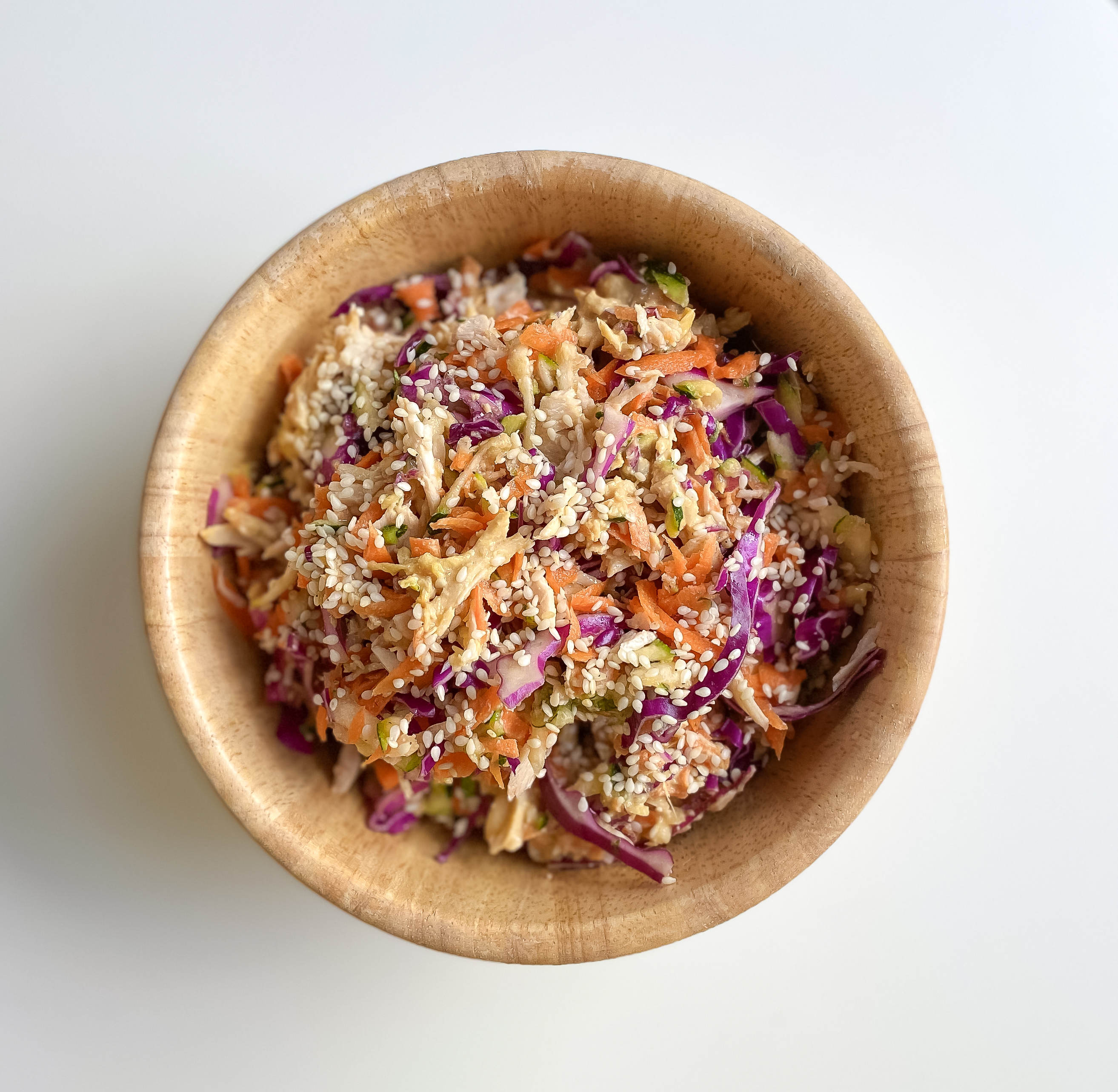 Shredded Chicken Slaw with Tahini Dressing