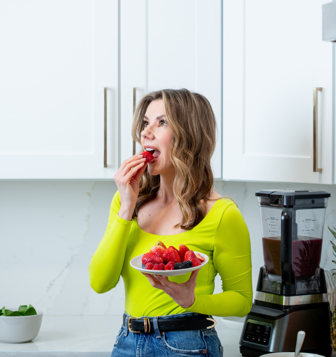 Jennifer with a plate of berries